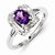 Sterling Silver Diamond & Amethyst Ring