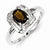 Sterling Silver Diamond & Smoky Quartz Ring