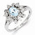 Sterling Silver Diamond & Light Blue Topaz Ring
