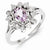 Sterling Silver Diamond & Pink Quartz Ring
