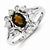 Sterling Silver Diamond & Smoky Quartz Ring