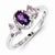 Sterling Silver Amethyst Pink Amethyst & Diamond Ring