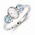 Sterling Silver with White Topaz, Blue Topaz, Diamond Ring