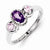 Sterling Silver Amethyst Pink Amethyst & Diamond Ring