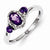 Sterling Silver Amethyst & Diamond Ring