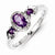 Sterling Silver Amethyst & Diamond Ring