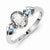 Sterling Silver with White Topaz, Blue Topaz, Diamond Ring