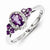 Sterling Silver Amethyst & Diamond Ring