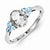 Sterling Silver with White Topaz, Blue Topaz, Diamond Ring