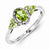 Sterling Silver Peridot & Diamond Ring