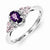 Sterling Silver Amethyst Pink Amethyst & Diamond Ring