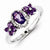 Sterling Silver Amethyst & Diamond Ring