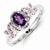 Sterling Silver Amethyst Pink Amethyst & Diamond Ring
