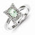 Sterling Silver Green Amethyst & Diamond Ring