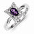 Sterling Silver Amethyst & Diamond Ring