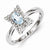 Sterling Silver Light Swiss Blue Topaz & Diamond Ring
