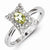 Sterling Silver Lemon Quartz Diamond Ring