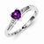 Sterling Silver Amethyst & Diamond Ring