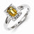 Sterling Silver Whiskey Quartz Diamond Ring