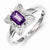 Sterling Silver Amethyst & Diamond Ring