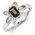 Sterling Silver Smoky Quartz Diamond Ring
