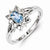 Sterling Silver Light Swiss Blue Topaz & Diamond Ring