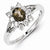Sterling Silver Smoky Quartz Diamond Ring