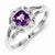 Sterling Silver Amethyst & Diamond Ring