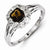 Sterling Silver Smoky Quartz Diamond Ring
