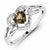 Sterling Silver Smoky Quartz Diamond Ring