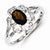 Sterling Silver Smoky Quartz Diamond Ring