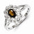 Sterling Silver Smoky Quartz Diamond Ring