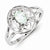 Sterling Silver Green Amethyst & Diamond Ring