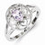 Sterling Silver Pink Amethyst & Diamond Ring
