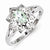 Sterling Silver Green Amethyst & Diamond Ring