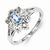 Sterling Silver Light Swiss Blue Topaz & Diamond Ring