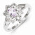 Sterling Silver Pink Amethyst & Diamond Ring