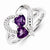 Sterling Silver Amethyst & Diamond Ring
