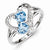 Sterling Silver Blue Topaz Diamond Ring