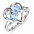 Sterling Silver Blue Topaz Diamond Ring