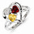 Sterling Silver Garnet Citrine Diamond Ring