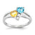 Sterling Silver Blue Topaz & Citrine Diamond Ring