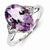 Sterling Silver with Amethyst and White Topaz Oval Ring