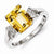 Sterling Silver with Citrine and White Topaz Rectangular Ring