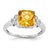 Sterling Silver with Citrine and White Topaz Round Ring