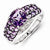 Sterling Silver Diamond and Amethyst Ring