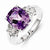 Sterling Silver Diamond and Amethyst Ring