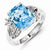 Sterling Silver Diamond and Swiss Blue Topaz Ring