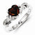 Sterling Silver Diamond and Garnet Ring