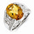 Sterling Silver Diamond and Citrine Ring
